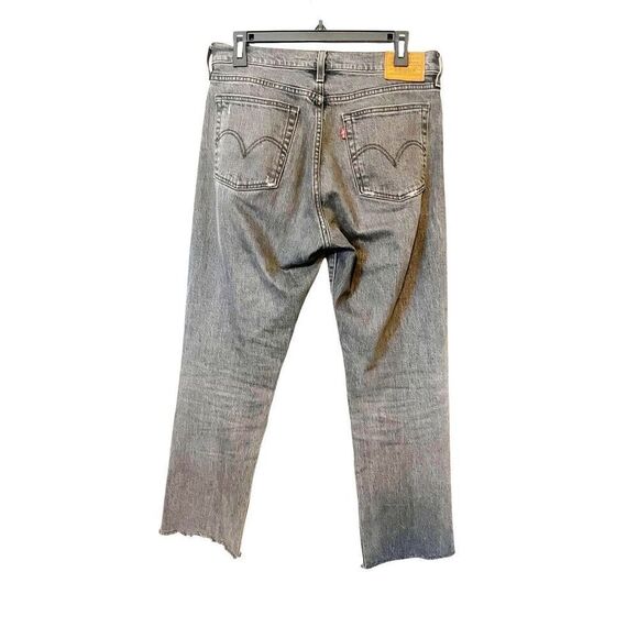 Levi’s Gray Wedgie Straight Leg Button Fly Jeans Size 6/28 - Picture 4 of 7